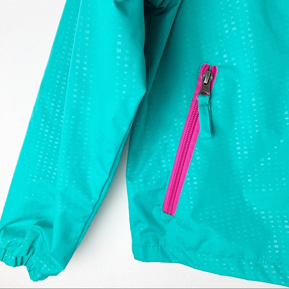 Girls Rain Jacket Wind Breaker Hood Zip Front - Picture 4 of 7